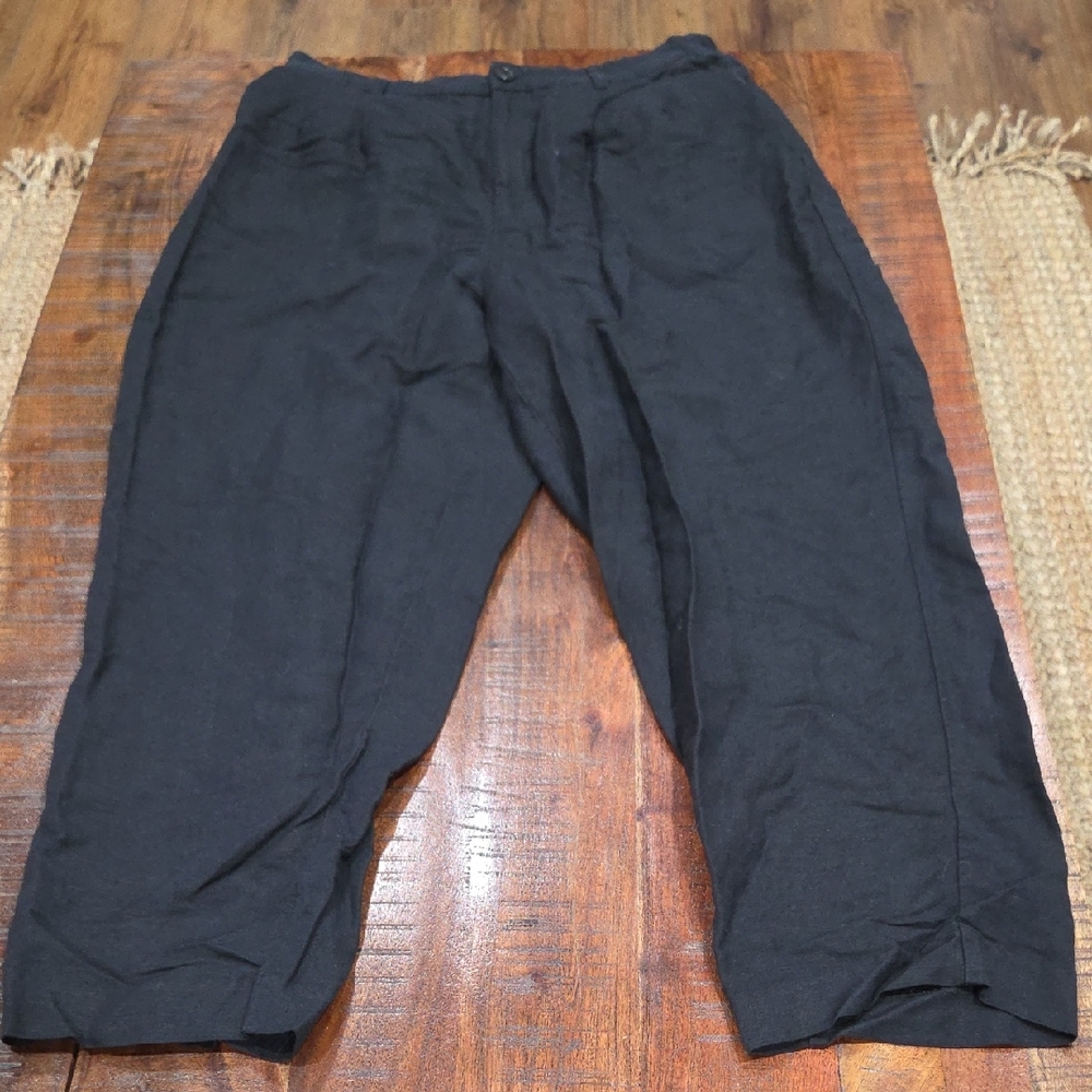 Madewell Linen Black Pants Size 12